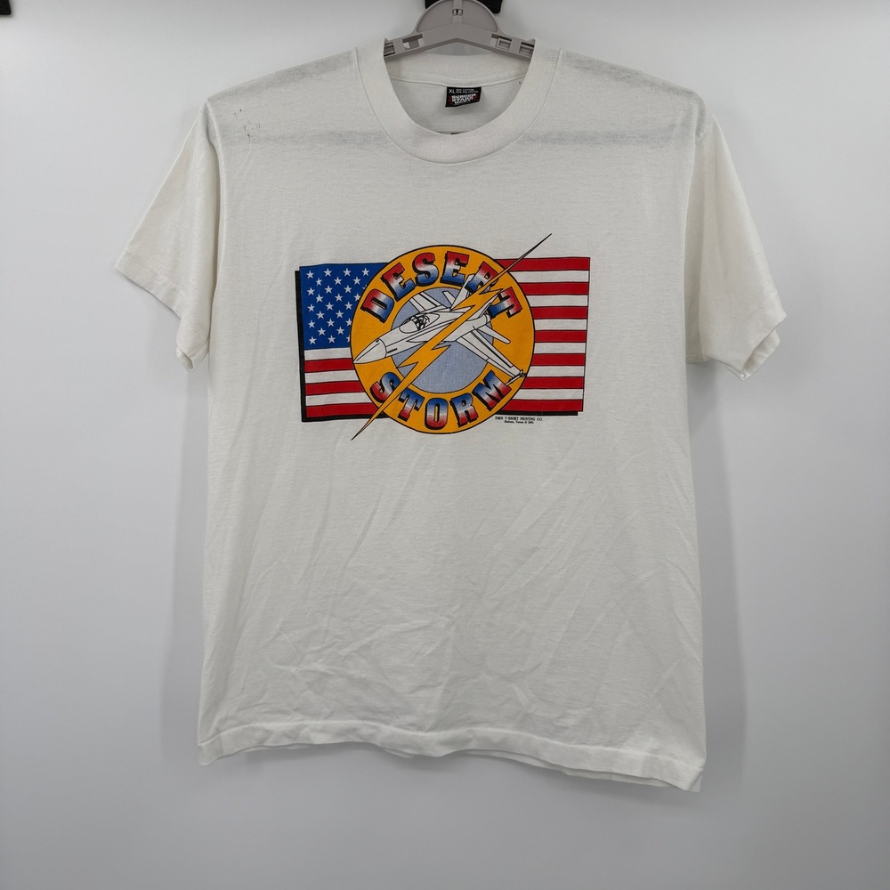Vintage 1991 Desert Storm T Shirt Mens XL Screen Stars Best Single Stitch White